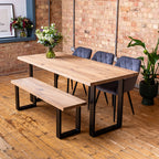 the foundry dining table and bench set oak square.